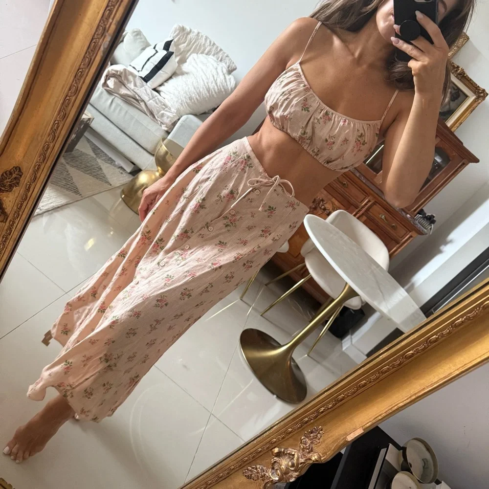 Reformation Kamren Linen Two-Piece Skirt Set